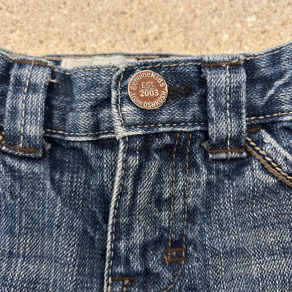 Genuine Kids Oshkosh Vintage Y2k Patchwork Baby Jeans Size 12 Months - Picture 4 of 6